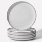 10 Inch Ceramic Plates, White Dinner Plate Set for Dessert Pizza Steak, Terracotta Kitchen Stoneware Serving Dishes Set, Dishwasher & Microwave Safe, Scratch Resistant
