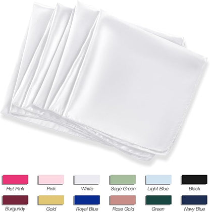 P Pothuiny 12 Pcs White Satin Napkins 17 x 17 Inch, Satin Cloth Napkins | - Image 6