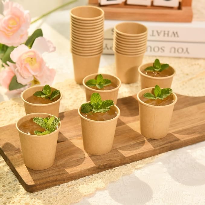 Vumdua 500 Pack 3 oz Kraft Paper Cups, Disposable Bathroom Cups, Leak-Free - Image 3