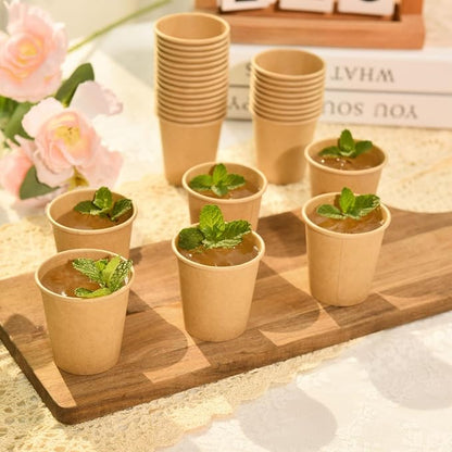 Vumdua 500 Pack 3 oz Kraft Paper Cups, Disposable Bathroom Cups, Leak-Free - Image 3