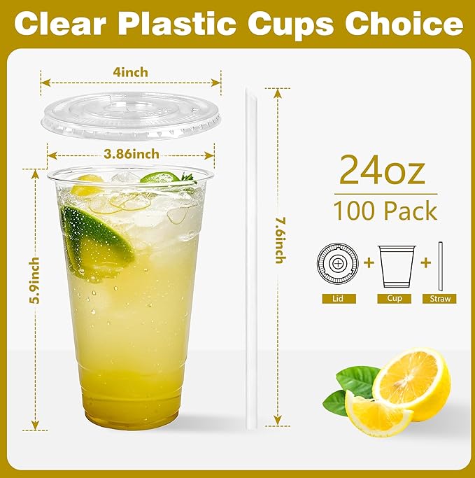 Charmount 24 oz Clear Plastic Cups - Image 2