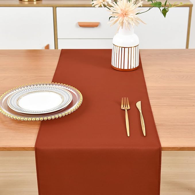 Wolkemer Farmhouse Rust Table Runner Dining Table Runners 72 Inches Long | - Image 7