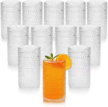 16oz Clear Hobnail Drinking Glasses by HEFBCOMK