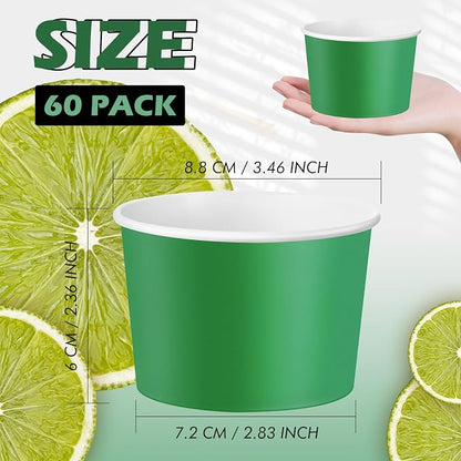 Jingmore Paper Ice Cream Cups 9oz Colored Disposable Dessert Bowls - Image 2
