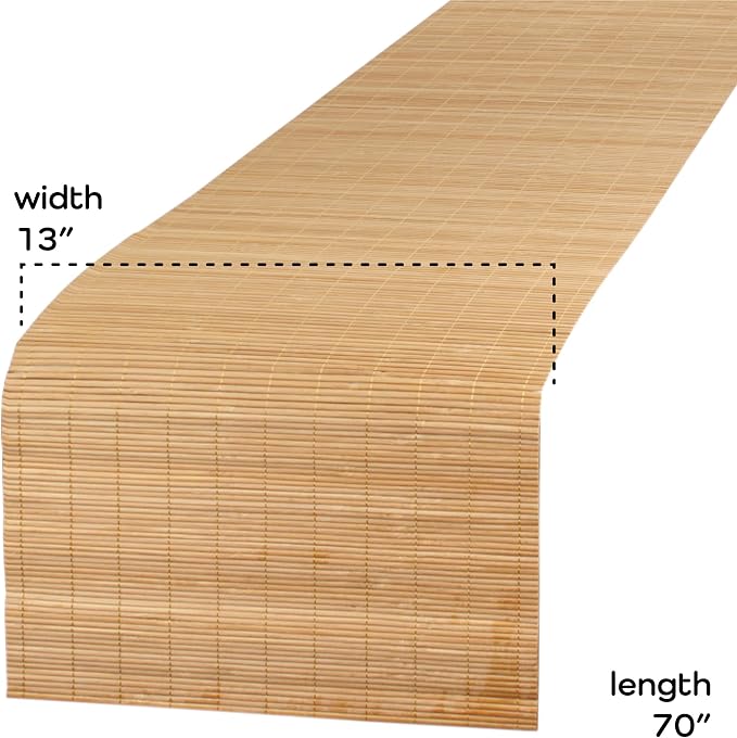 BambooMN Carbonized Bamboo Matchstick Table Runner, 1 Piece | Natural, Home - Image 4