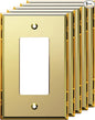 LIDER Reflective Acrylic Decorator Wall Plate, Mirrored Light Switch Plate, Plexiglass Outlet Cover, Acrylic Glass, Oversized 1-Gang 5.25" x 3.44", LWP-31O-AGD5P, Gold, 5 Pack