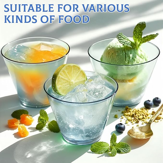 Glowserve 9 OZ Blue Disposable Plastic Cups Cocktail Cup 150 Pack | Fancy - Image 7