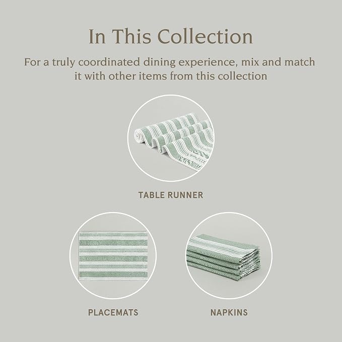 Over&Back 18x90 Woven Striped Table Runner - Image 4
