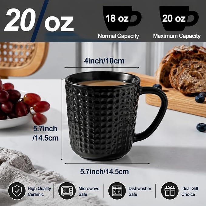 20 oz Ceramic Coffee Cup with Handle, Office and Home, Coffee Cup - Image 2