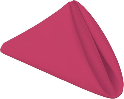 Gee Di Moda Cloth Napkins - 17 x 17 Inch Fuchsia Dinner Napkins - Set of 12 Soft & Absorbent Washable Fabric Cloth Table Napkins with Hemmed Edges for Hotel Restaurant, Holiday Parties & Wedding