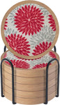 Wood Coasters Set of 6 with Holder, Cewiru Cup Mat by Unknown