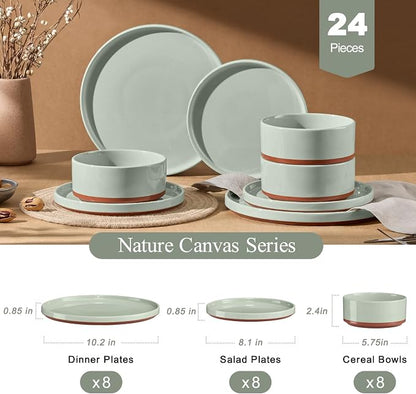 LIANYU Stoneware Dinnerware Sets Service - Image 2