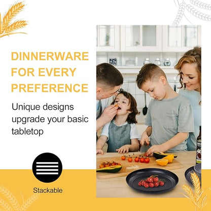 Rubtlamp Wheat Straw Dinnerware Sets, Wheat Straw Plates and Bowls Sets - Image 5