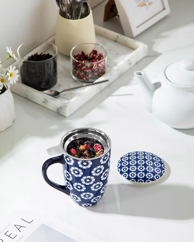 vancasso SELENE Porcelain Tea Mug, 18 oz Porcelain Tea Cup - Image 8