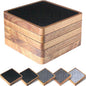 5 Pack Coasters for Drinks Absorbent, EDEGG Square Wood Coasters with Felt Pads, Drink Coasters for Coffee Tabletop Protection, Non-Slip, Non-Stick, Suit for Kinds of Cups 4.1 inch Gray