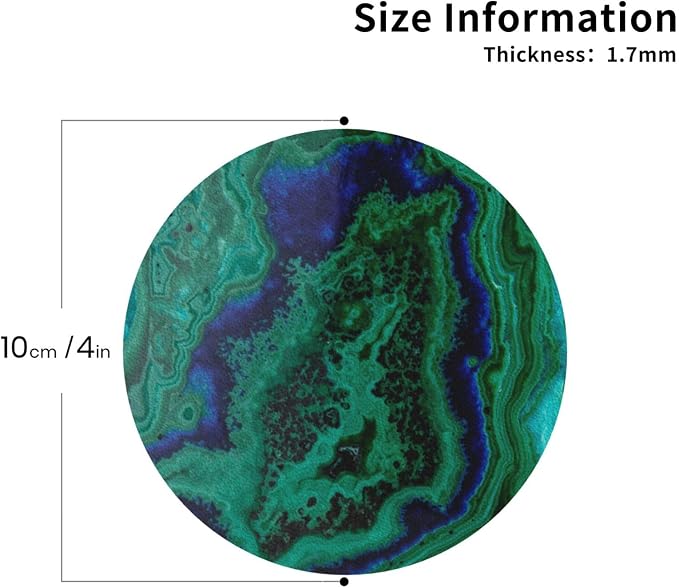 Agate Marble Green Coasters Set of 6 Coasters - Image 3