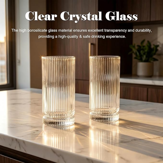 15oz Iced Coffee Cups, Thicken Glass Cups, Glassware Set - Image 5
