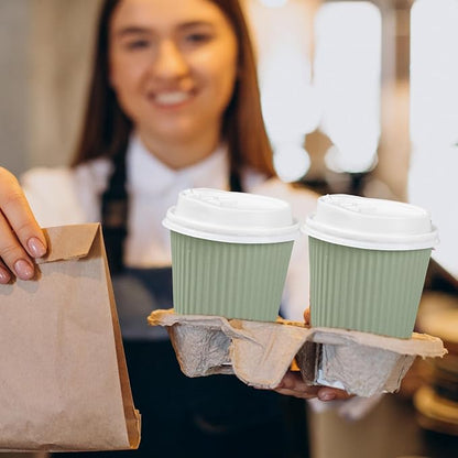 Whaline 100 Pcs Sage Green Disposable Coffee Cups - Image 5