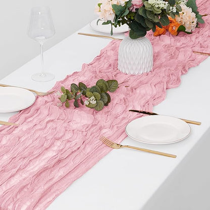15 Pack Light Pink Cheesecloth Table Runner 17 x 108 inch Cheese Cloth Table - Image 4