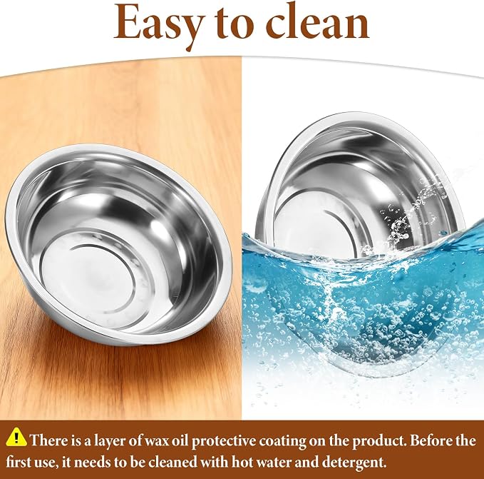 4 Pcs Stainless Steel Mixing Bowl Nesting Metal Prep Salad Bowl Extra Large - Image 5
