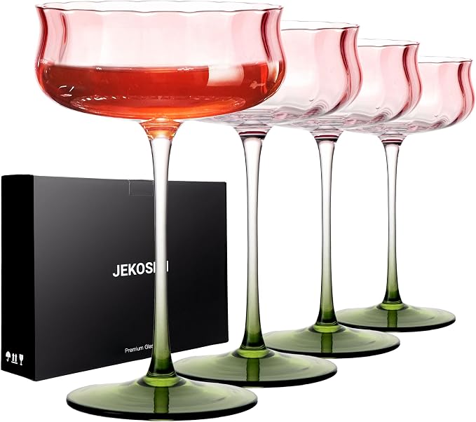 Tulip Series Crystal Martini Cocktail Glasses 13 Ounce Set of 4 by JEKOSENFISHING
