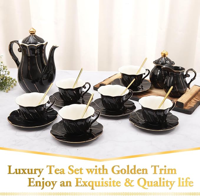 DUJUST 22 pcs Porcelain Tea Set - Image 2