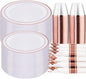 WELLIFE 350 Pieces Rose Gold Plastic Dinnerware, 50 Guests Disposable Plates by WELLIFE