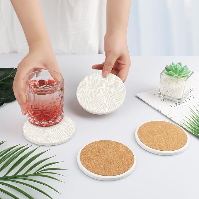 Ceramic Absorbent Table Coasters Set of 2 - Image 5