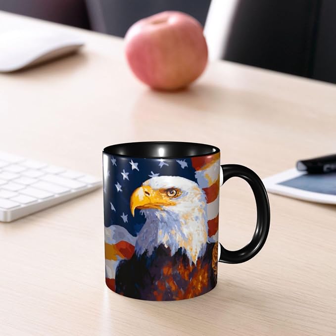 Yrebyou Eagle USA Flag Coffee Mug 11oz Ceramic Cup - Image 7