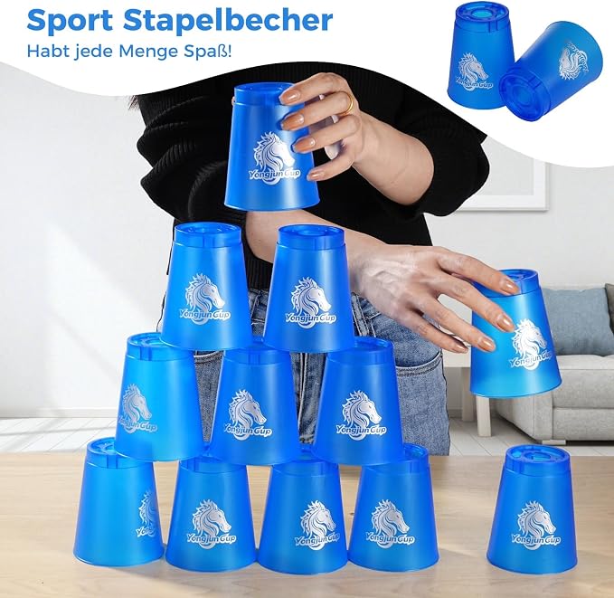 yeesport 24 Sport Stacking Cups Blue/Green Training Set - Image 2