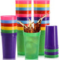 Fasmov 30 Pack 16 oz. Plastic Cups Plastic Tumblers Blank Reusable Drink by Fasmov
