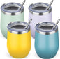 12oz/4 Pack Stainless Steel Wine Tumbler by GUDEMAO