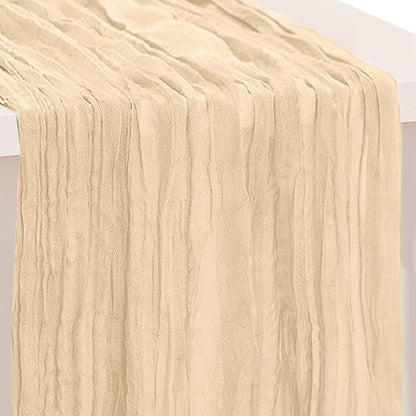 1 Pack Nude Cheesecloth Table Runner 35x120 Inch 10Ft Rustic Gauze Cheese Cloth by SuBleer
