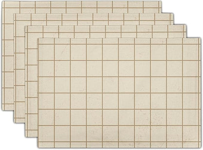 Buffalo Plaid Placemats - Beige Rustic Place Mats Set of 4 Farmhouse Country Table Mats Kitchen Mats 12x18 for Party Dining Table