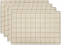 Buffalo Plaid Placemats - Beige Rustic Place Mats Set of 4 Farmhouse Country Table Mats Kitchen Mats 12x18 for Party Dining Table