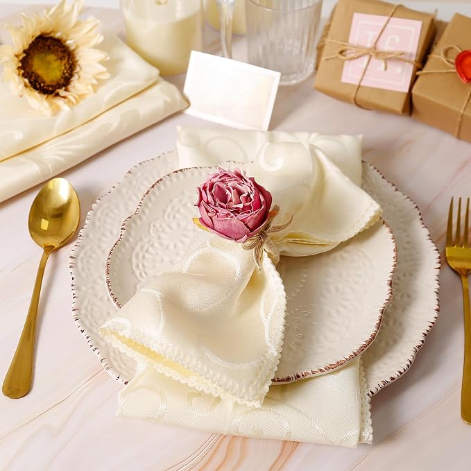 Handcraft Purple Flower Napkin Rings Set of 12, Peony Napkin Holder Floral Rings - Image 4