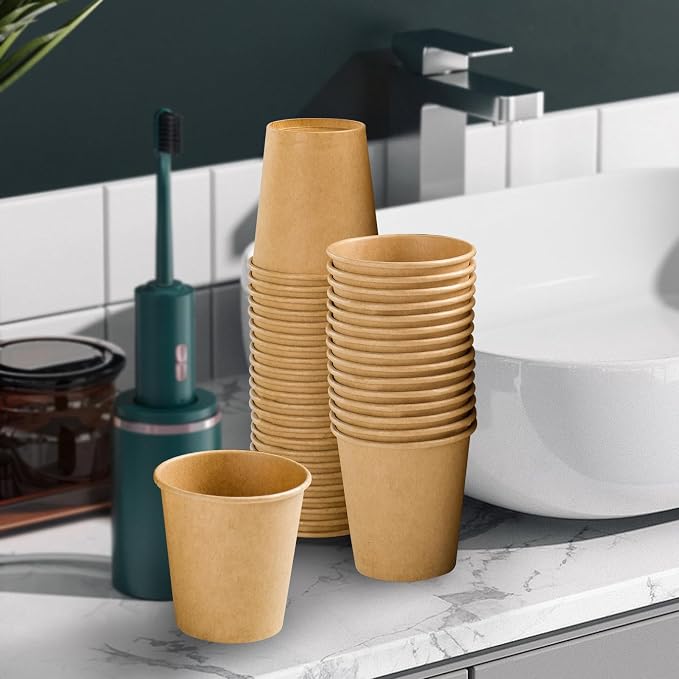 Clawsoff 1200 Pack 3 oz Paper Cups Disposable Kraft Mouthwash Bathroom Cups | - Image 5