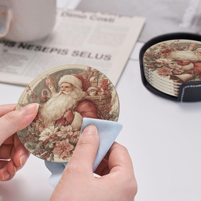 Vintage Christmas Santa Claus Coasters - Image 5