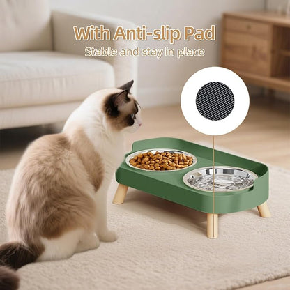 Elevated Cat Bowl, Raised Cat Food and Water Bowl Set - Image 5