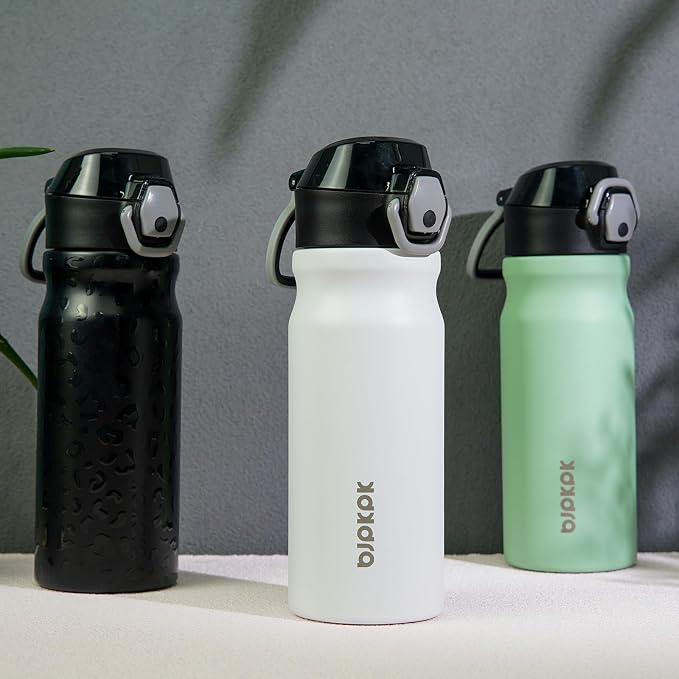 BJPKPK 18 oz Water Bottle with Straw & Handle, Insulated Stainless Flask | Leak - Image 5