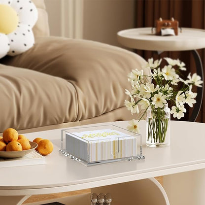 Transparent Acrylic Napkin Holder Clear Guest Paper Disposable Hand Towel Dispenser Tray Organizer For Table Home Kitchen Restaurant and Hotel Business