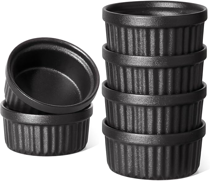 LE TAUCI Ramekins 4 OZ Oven Safe, Creme Brulee Ramekins, Pudding Custard Cups by LETAUCI