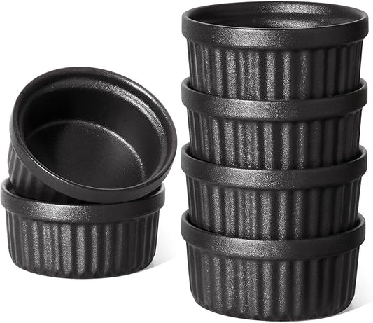 LE TAUCI Ramekins 4 OZ Oven Safe, Creme Brulee Ramekins, Pudding Custard Cups by LETAUCI