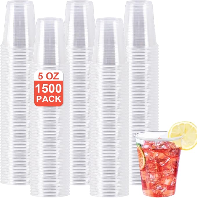SIUQ 1500 Pack 5 oz Clear Plastic Cups, Disposable Mouthwash Cups | Plastic by SIUQ