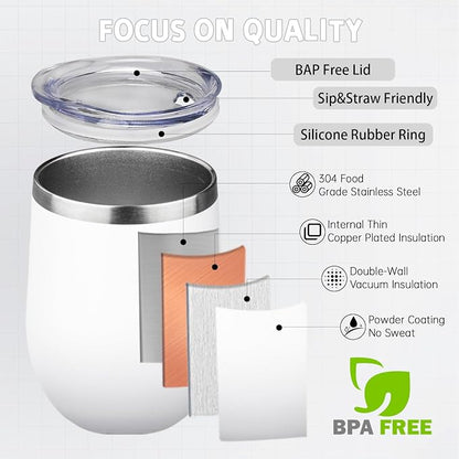 12oz/6 Pack Stainless Steel Wine Tumbler - Image 3