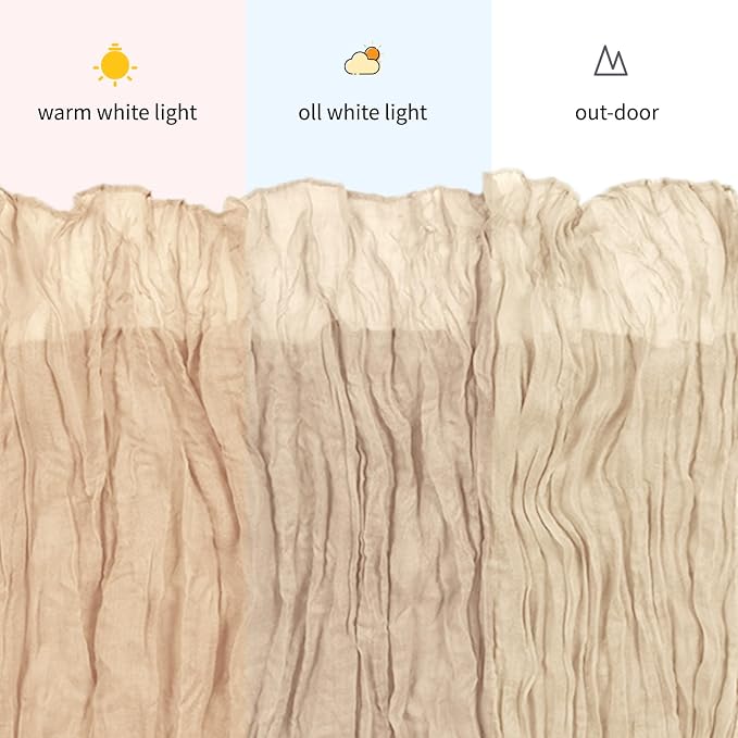 3 Pack Beige Cheesecloth Table Runner, 17 x 108 inch, Semi Sheer Boho Cheese - Image 7