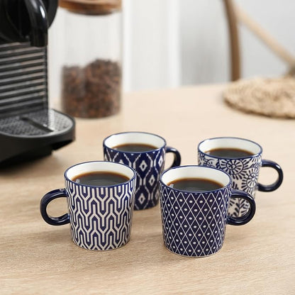 Selamica Ceramic Espresso Cups Set of 4, Vintage Blue | 5 Oz Espresso Mugs - Image 7