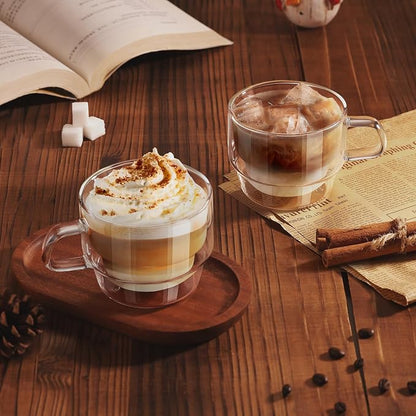 glastal 350 ml Latte Macchiato Glasses, Double-Walled Coffee Glasses, Stackable - Image 4