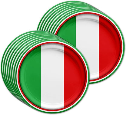 Italy Italian Flag Birthday Party Supplies Set Plates Napkins Cups Tableware Kit for 16