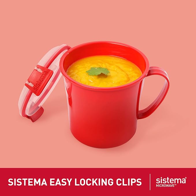 Sistema Microwave Soup Mugs | 656 ml | Microwave Food Containers - Image 2